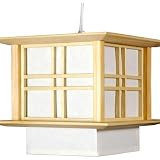 Best Bargain Swag Lamp - 10" Akida Japanese Wood & Paper Electric Light Shoji Lantern - Natural