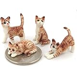 3 D Ceramic Toy Mini Cat set 4 pcs. Dollhouse Miniatures Free Ship