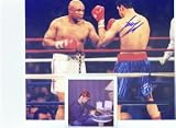 LOU SAVARESE AUTOGRAPHED 8X10 BOXING PHOTO VS GEORGE FOREMAN (BOXING)