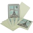Eiffel Joyeux Noel Cavallini Glitter Greetings Boxed Set of 10 Holiday Cards with Envelopes
