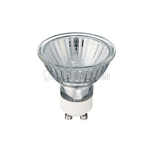 50 WATTS MR16 GU10 BASE EXN FLOOD HALOGEN LIGHT BULB WITH LENS COVER 120 VOLTS 4,000 HOURS 36 DEGREE BEAM SPREAD