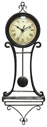 Infinity Instruments Victorian Age Wrought Iron Pendulum Wall Clock