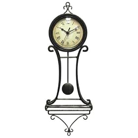 Infinity Instruments Victorian Age Wrought Iron Pendulum Wall Clock
