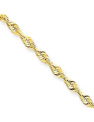 2.55mm, 10 Karat Gold, Lightweight Diamond-Cut Rope Chain- 7 inch