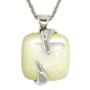 Gem of the Ocean - Square Cabochon Pendant w/White Mohter of Pearl