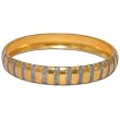 Gold and Rodium Plated Bangle Bracelets Womens Costume Jewelry in Indian-Style 2.3 inches