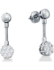 0.25 cttw. Diamond Flower Earrings 14K Yellow Gold