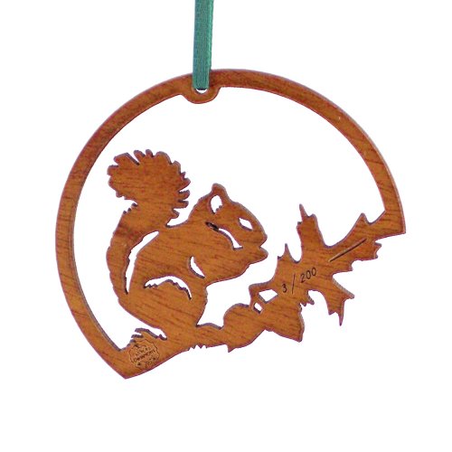 Advent Ornaments Numbered Limited Edition "SQUIRREL", Laser Cut and Engraved Wood Christmas Tree Ornament