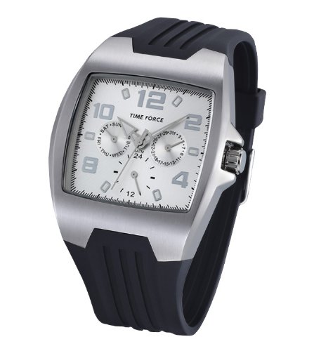 Time Force - TF3172M02 - Montre Homme - Quartz Analogique - Cadran Noir - Bracelet en Caoutchouc Noir Time Force - TF3172M02 - Montre Homme - Quartz Analogique - Cadran Noir - Bracelet en Caoutchouc Noir