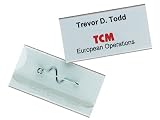 Durable 860619 Namensschild, Wellennadel, verdeckte Spitze, transp. Kunststoff, 60x30 mm, 10 St