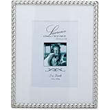 Lawrence Frames 710080 5 by 7-Inch Silver Metal Rope Picture Frame, 8 by 10-Inch Matted