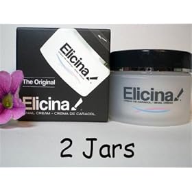 2 Jars Elicina, the Original Snail Cream. Eliminates & Soften Wrinkles, Acne and Rosacea, Stretch Marks, Scars and Healed Burns and Age Spots