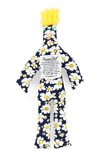 Dammit Doll - Classic Dammit Doll - Tristesse D'été - White Daisies on Navy, Yellow Hair - Stress Relief, Gag Gift