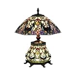 Buy Dale Tiffany TT90310 Crystal Peony Table Lamp, Antique Bronze and Art Glass Shade by Dale Tiffany Lamps