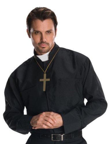 Rubie's Costume Heroes And Hombres Adult Priest Shirt, Black, X-Large Costume