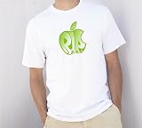 R.I.P. Steve Jobs Green Apple on a White Vapor Apparel T-Shirt X-LARGE