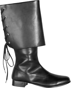 Men's Black Buccaneer Pirate Boots (Size:14)