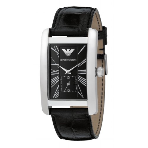 Emporio Armani Men's AR0143 Classic Black Leather Band Watch