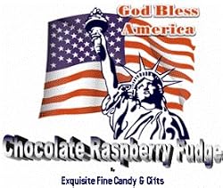 Custo Labeled Gift God Bless America Chocolate Raspberry Fudge Box