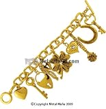 CHUNKY CHARM GOLD BRACELET WITH TOGGLE CLOSURE