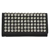 RHINESTONE LADIES CHECKBOOK MULTISECTION BLACK WALLET