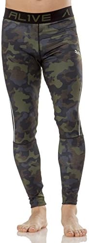 (AM3408) AL1VE Mens Camo Cold Gear Compression Tight in Green Camo Size: M