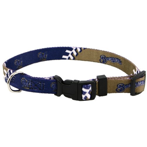Milwaukee Brewers Adjustable Dog Collar (Large)