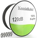Set Sat Antennenkabel Koaxialkabel "Reines Voll Kupfer" 120dB L�nge 100m mit 10x SAT Stecker Grundpreis/m 0,2990 Eurovon "Media-Halle?"