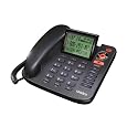 Uniden 1380BK Corded Caller ID phone with Answering System, black, one phone