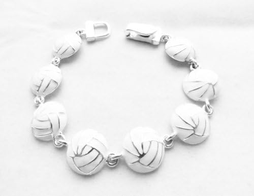 Rainbow Collection Silver - Plated White Volleyball Bracelet