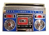 New Old School Boom Box Hip Hop Ghettoblaster Metal Belt Buckle - Chrome