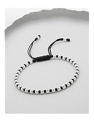 Cotton Waxed Thread Bracelet In Sterling Silver