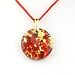 Murano Glass Pendant Jewelry - Round L Red/Gold Style2