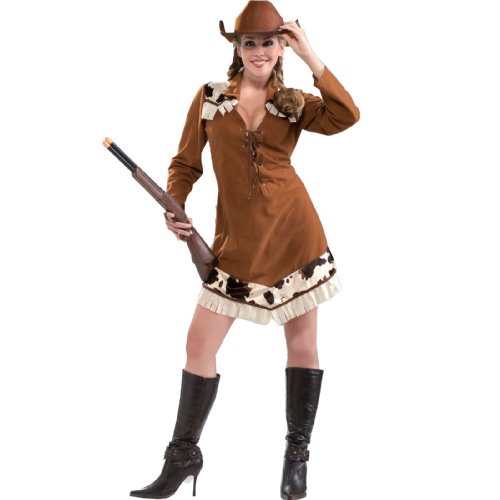 Annie Oakley Adult Costume, Standard, Brown