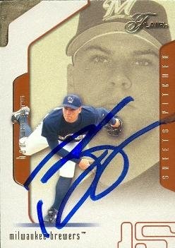 Ben Sheets Autographed/Hand Signed MLB Baseball Card (Milwaukee Brewers) 2002 Fleer Flair #34