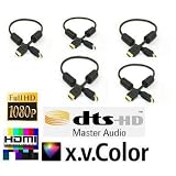Buy 5 x 1.5ft Advanced 1.3a HDMI Cable, Supports well over 1080p exclusively designed for Close... 