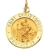 Saint Christopher 14kt Gold Round Medal - B0002CWSLK