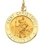 Saint Christopher 14kt Gold Round Medal