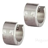 Stainless Steel Opaque Thick Cross Earrings