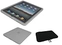 LuvMac iPad Protection Pack....Black Dual Zipped Sleeve / Case /  Pouch....White Silicone Skin....Screen Protector.... Screen Cloth