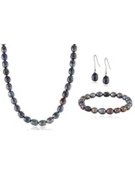 Freshwater Cultured Pearl Necklace, Bracelet and Earrings Set