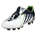 adidas Little Kid/Big Kid Absolado PowerSwerve TRX FG Soccer Cleat,White/Indigo/Green,6 M US Big Kid