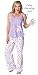 Lavender Heart Print Cotton Heat Activated Color Changing Pajamas for Women