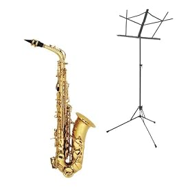 Maybach Alto Saxophone - Gold Lacquer w Deluxe Convertible Case, Accessories and Music Stand, 2 Year Warranty
