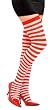Red & White Striped Thigh High Pantyhose