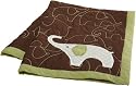 Carter's Green Elephant Quilt, Green/Choc, 36 X 45"