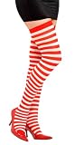 Red & White Striped Thigh High Pantyhose