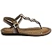 Ollio Women's Shoe T-Strap Burnish Fade Vintage Zori Flat Sandal