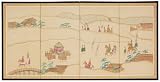 Asian D�cor & Gifts - 36 x 72 Crossing Heaven Oriental Brush Art Oriental Wall Screen Painting