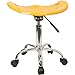 Flash Furniture LF-214A-YELLOW-GG Vibrant Orange-Yellow Tractor Seat and Chrome Stool